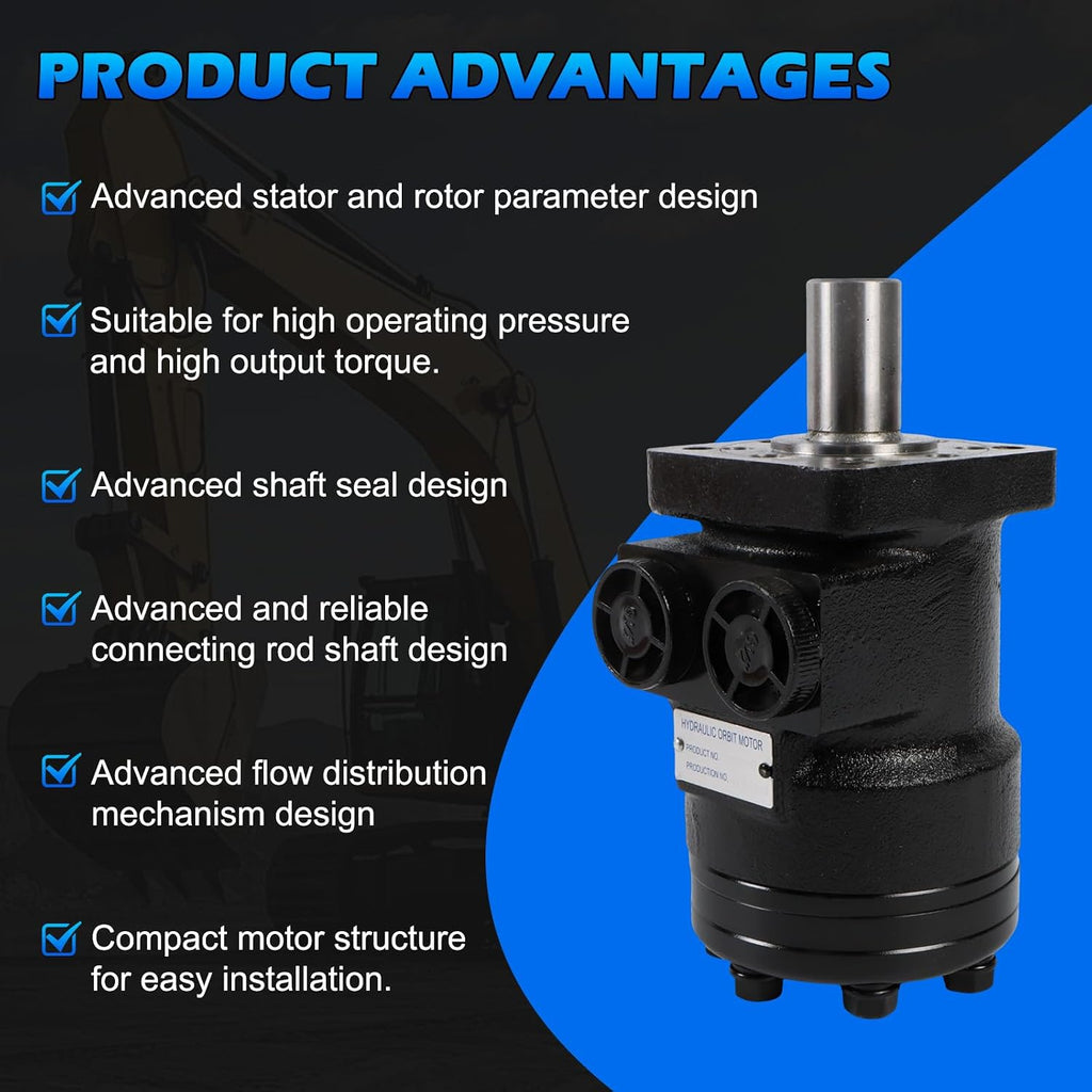 CM004P Hydraulic Motor 4 Bolt Mount Type 0.25" Shaft Keyway