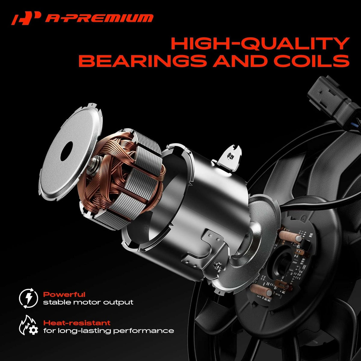 A-Premium Left Engine Radiator Cooling Fan Assembly