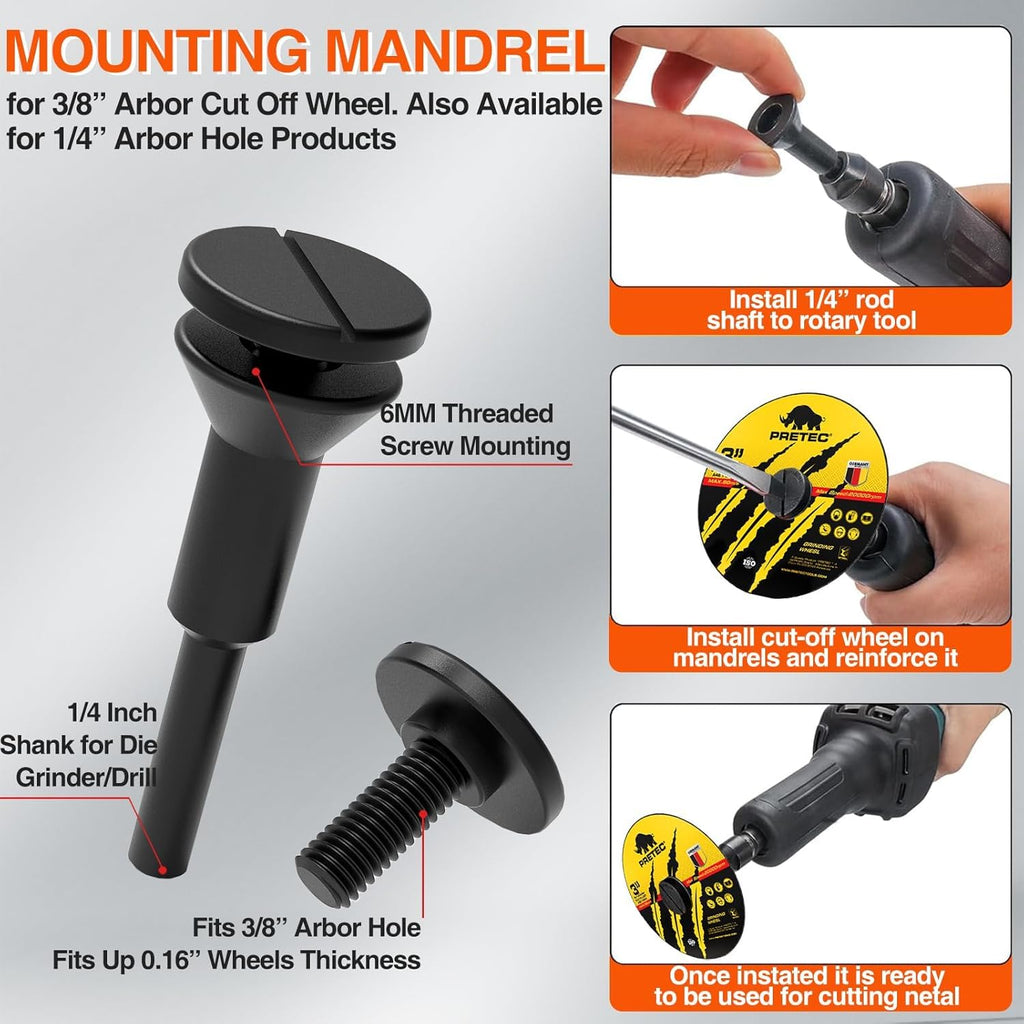Cut Off Wheels 3 Inch, 55 Pack with Mandrel Kit for Die Grinder