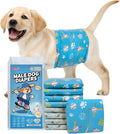 Dog Diapers Male 40ct, Widened Disposable Male Dog Wraps, SuperAbsorbent Doggie Belly Bands with Wetness Indicator