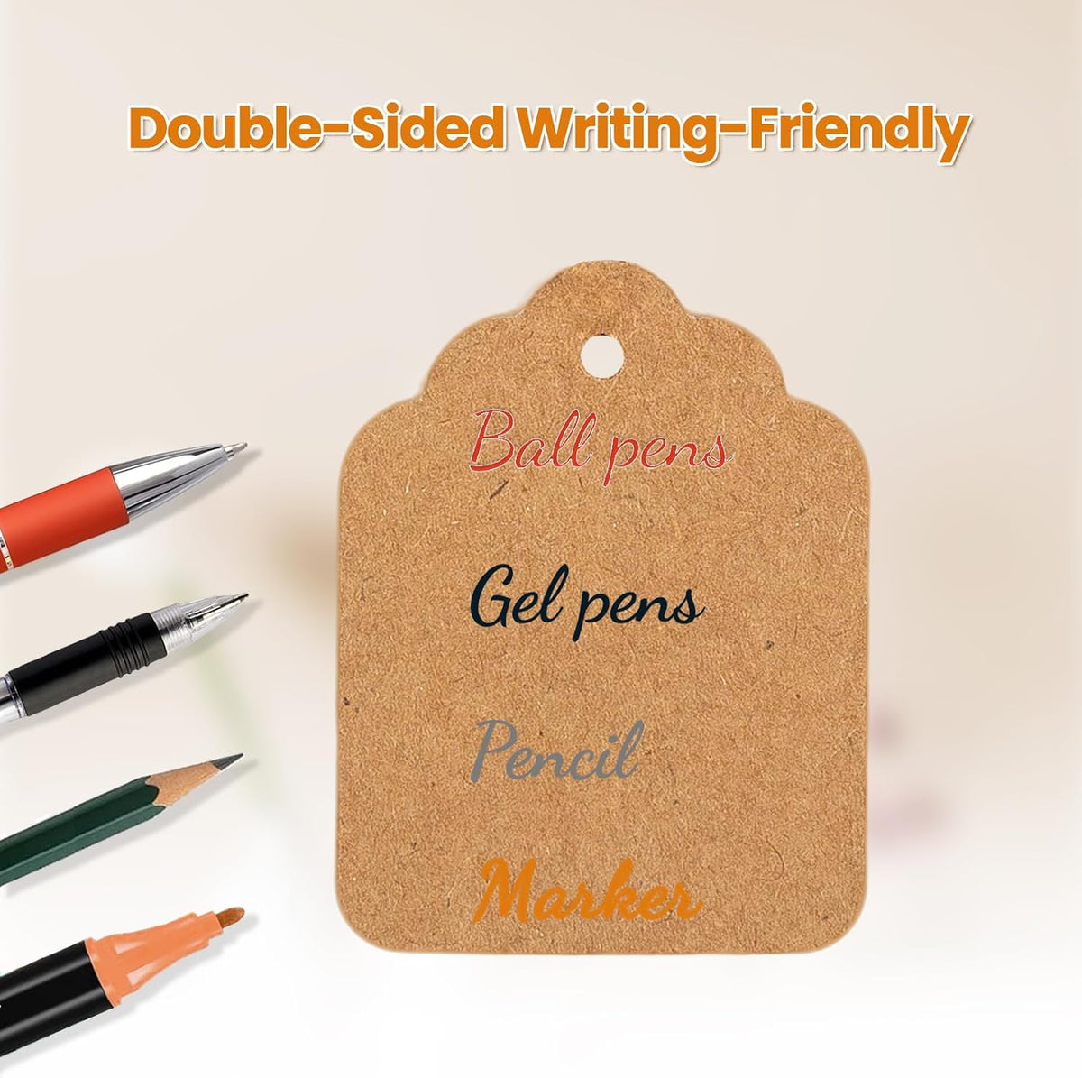 1.8x1.4 Inches Brown Kraft Price Tags with String Attached 500 Pcs