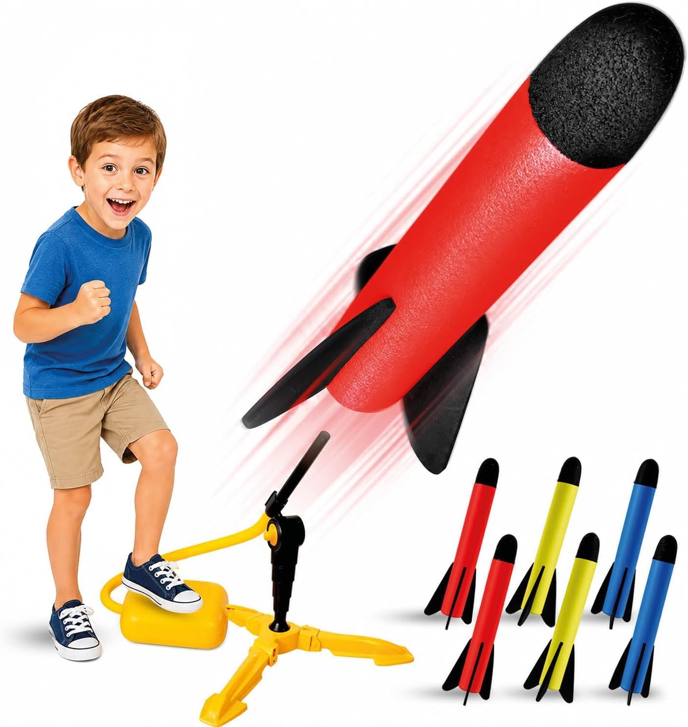 Rocket Launcher for Kids - Outdoor Toys for Kids Ages 4-8 Years - 3 4 5 6 7 Year Old Boy Birthday Gift - Rockets Kids