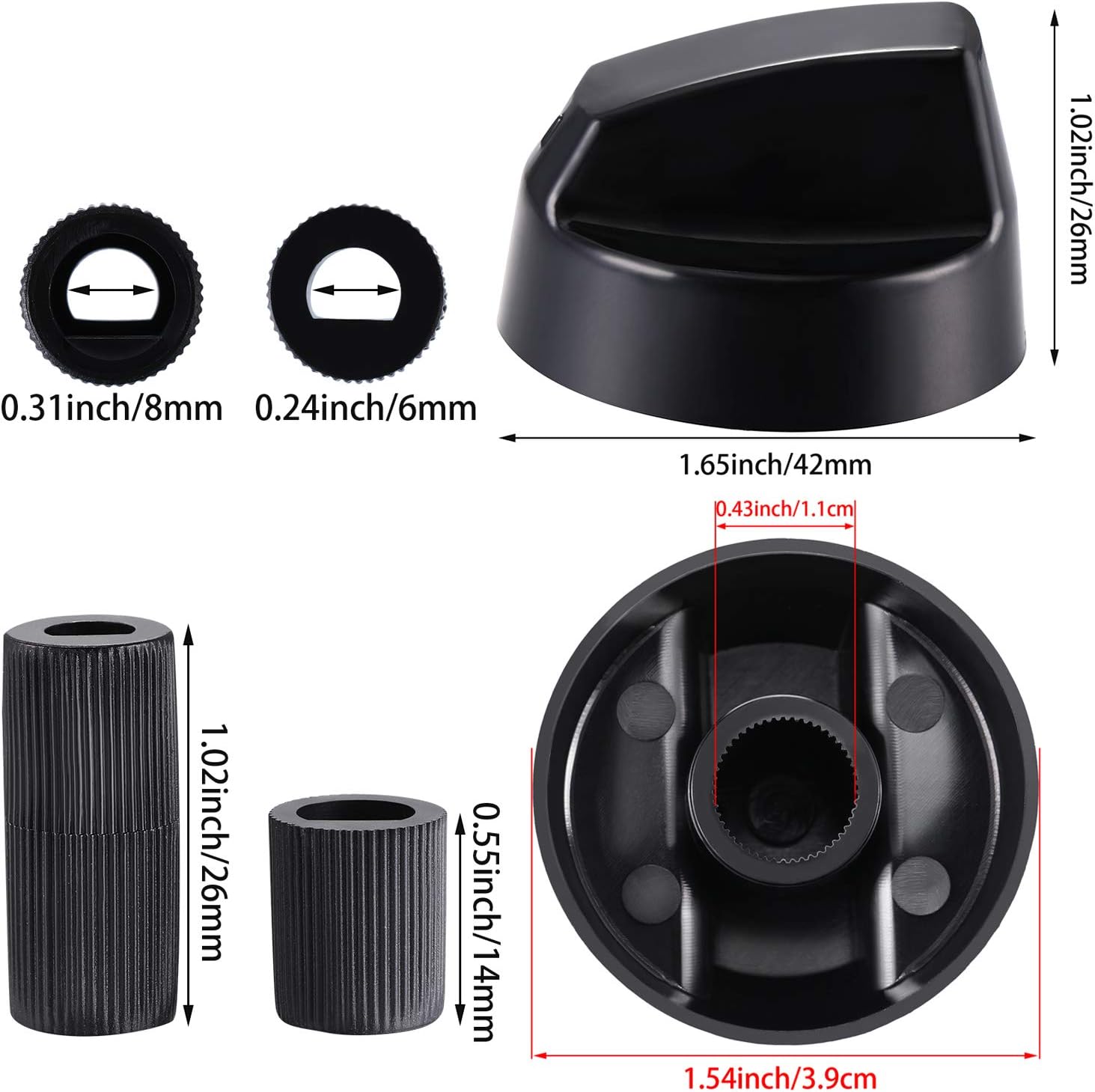 Stove Knobs Replacements Oven Universal Control Knobs KN002 Electrical Kit Range Burner Replace Compatible with