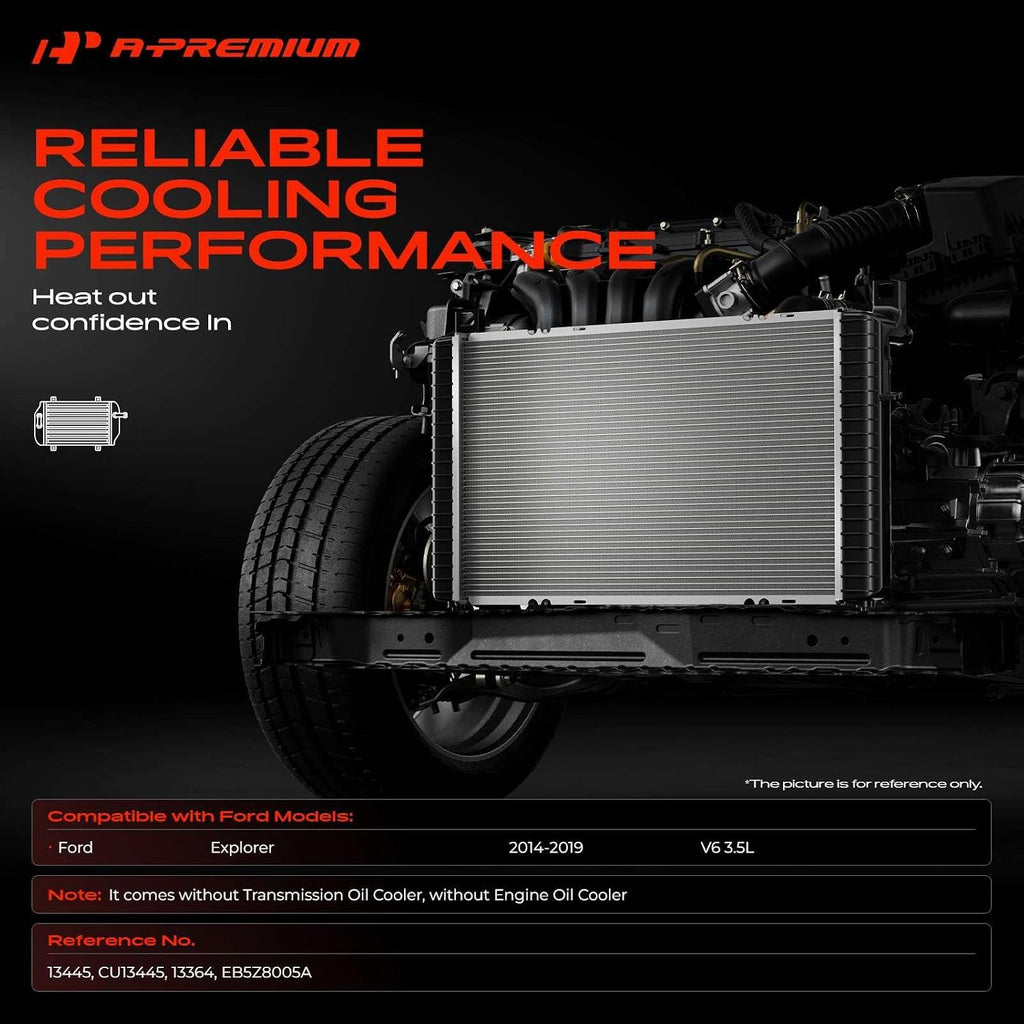 A-Premium Engine Coolant Radiator Assembly Compatible with Ford