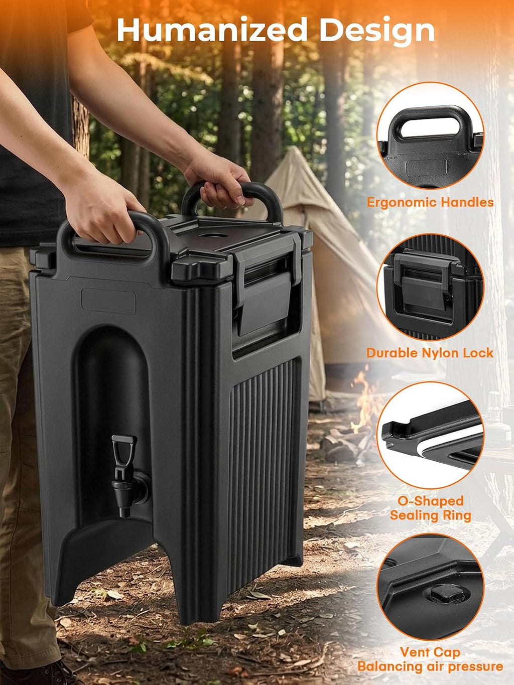 Pro Insulated Beverage Dispenser 5 Gal, Hot Cold Commercial Catering