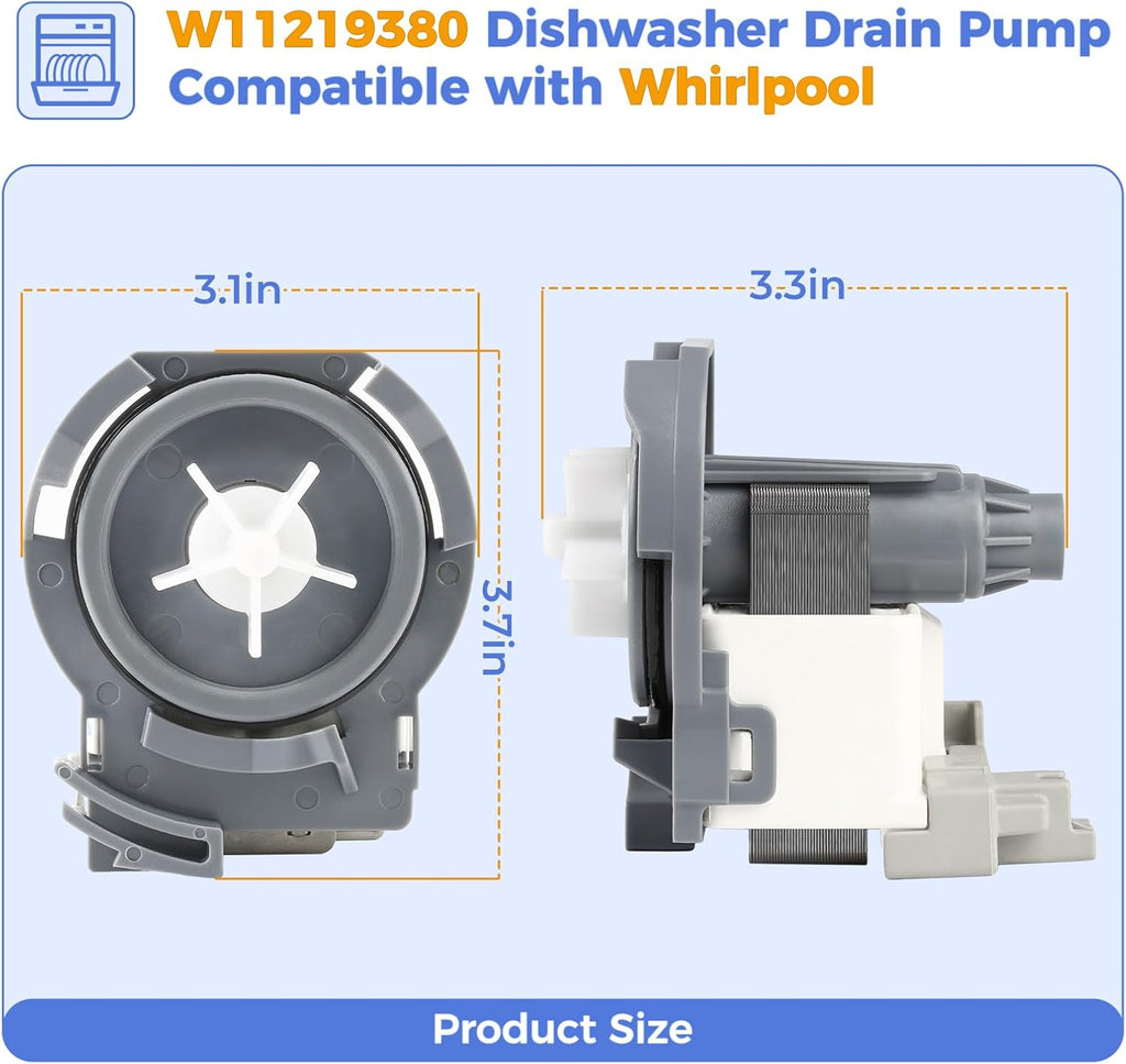 W11219380 Dishwasher Drain Pump for Whirlpool