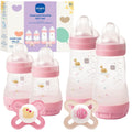 Easy Start Anti-Colic Baby Bottle Starter Set – 4 Self Sterilizing Bottles (5oz & 9oz) + 2 Newborn Pacifiers