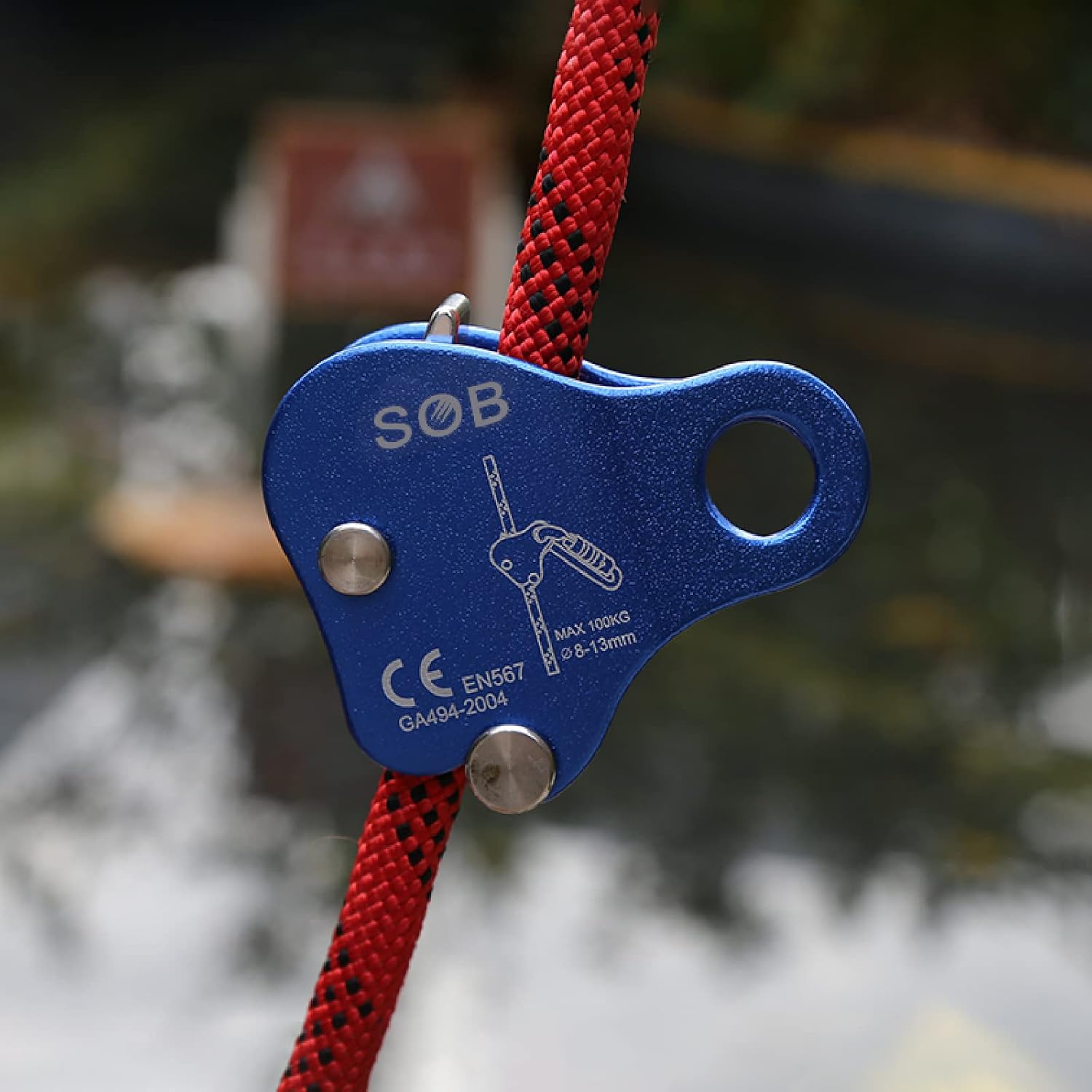Climbing Ascender Fall Protection Rope Grab Belay Device Gear Aluminum Alloy Self-Locking for Rock Tree Climbing