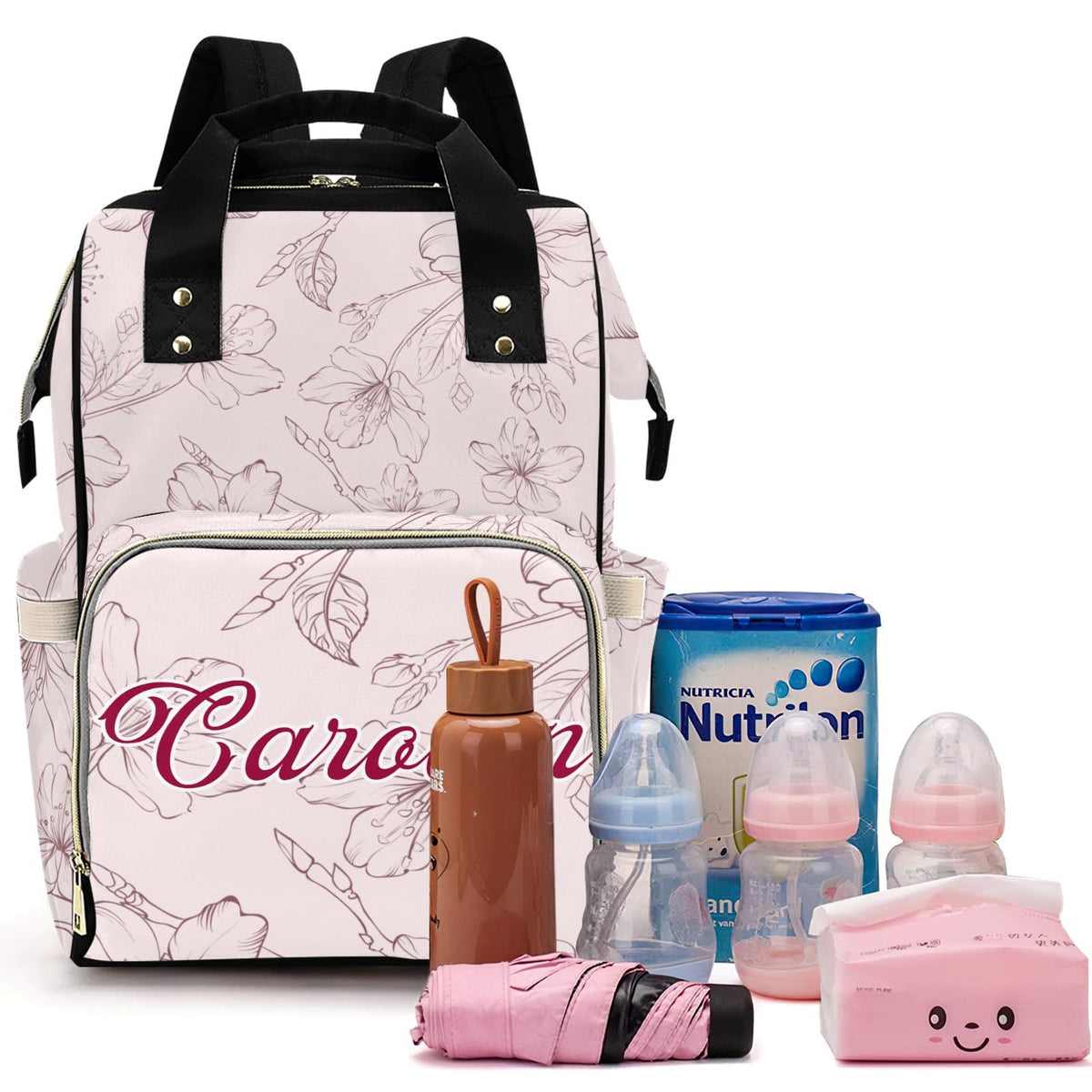 Custom Diaper Bag with Name Personalized Mommy Backpack