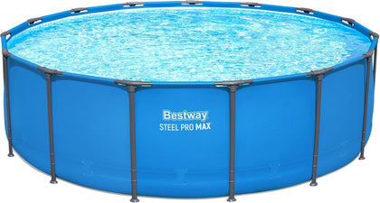 Steel Pro MAX 15’ x 48" Above Ground Pool, Round Metal Frame Outdoor Swimming Pool for Backyard, Blue, POOL ONLY