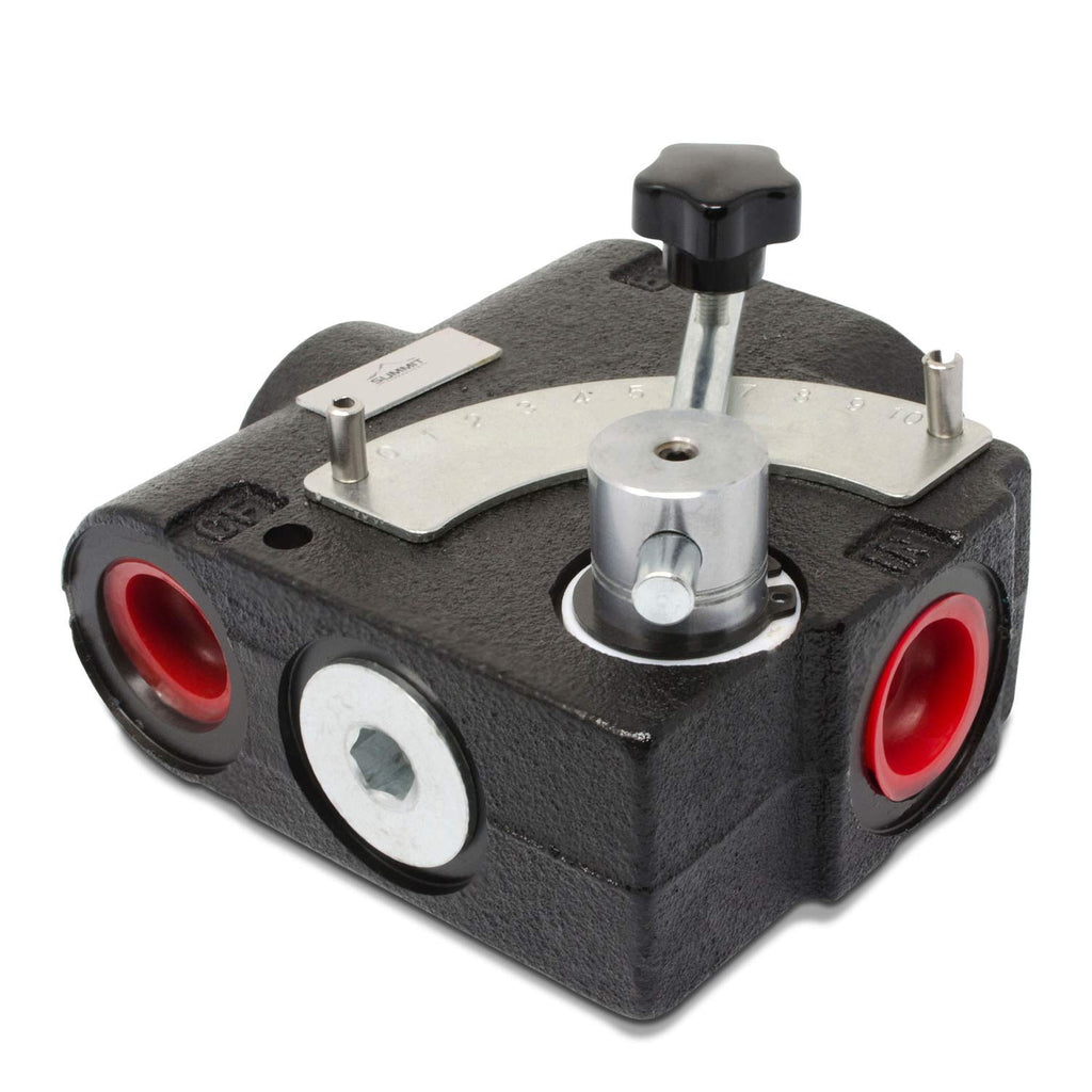 Hydraulic Adjustable Variable Flow Control Valve, 0-16 GPM, #8 SAE Ports