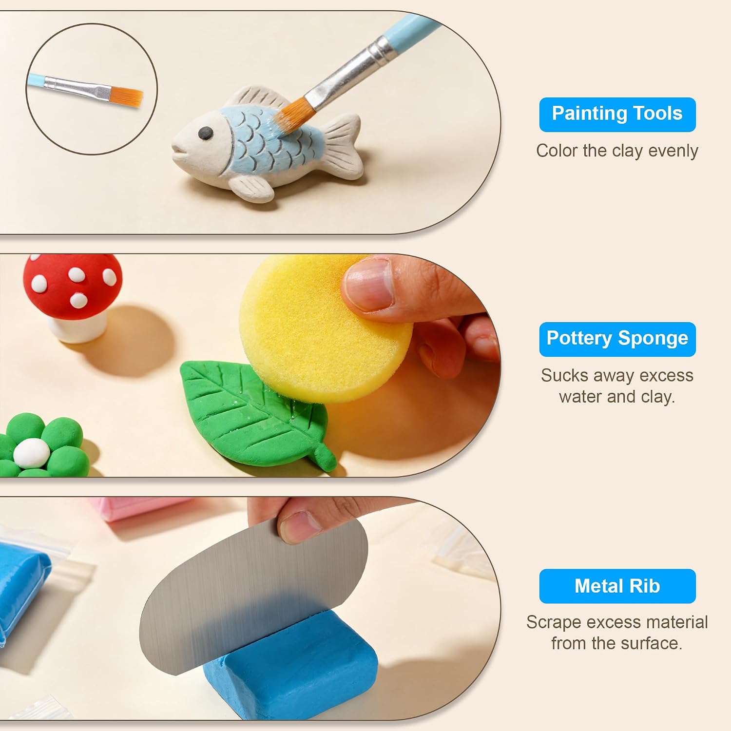 35 PCS Pottery Tools Kit, Professional Ceramic Sculpting, Carving, and Air Dry Clay Kit for All Ages - Includes