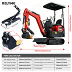 Mini Excavator,1.2 Ton Mini Digger,13.5HP B&S Gasoline Engine,EPA Certified,Compact Rubber Tracked Excavator