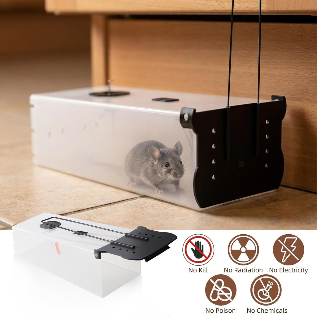 Humane Rat Trap - 2025 Mouse Traps Humane Live, Easy to Catch & Release Rats & Mice, Live Rat Traps for Indoor &