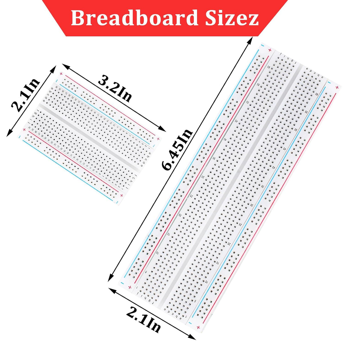 Rindion Breadboard, 6PCS Bread Board, Breadboard Kit Includes 2PCS 830 Point + 4PCS 400 Point, Power Distribution Connection Block for Arduino, Proto Shield and Prototype Shield
