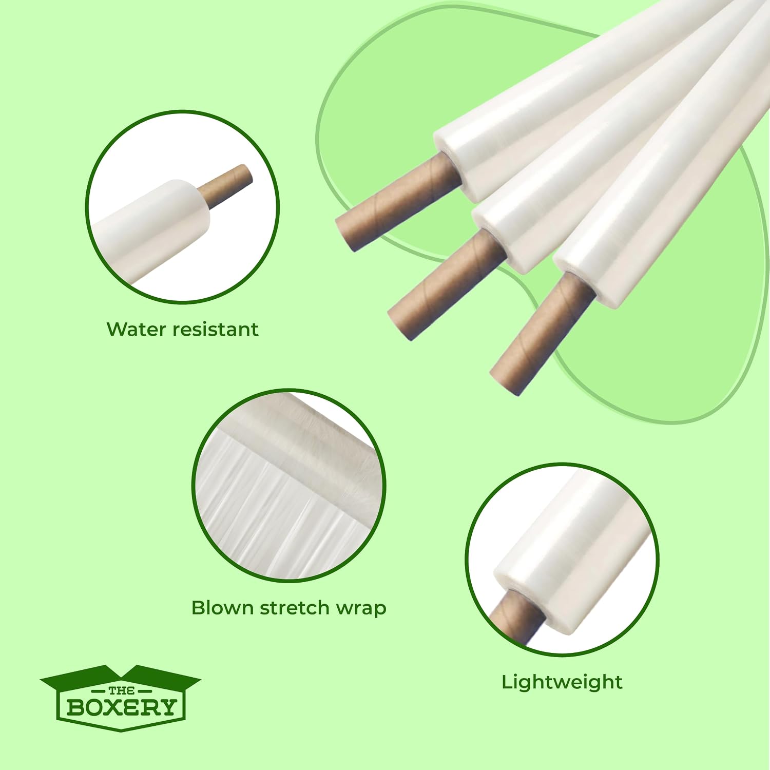 20" x 1000' -4 Rolls (4000ft Total) Cast Stretch Wrap with Handles – 80 Gauge Clear Film – Extended Core Hand Wrap