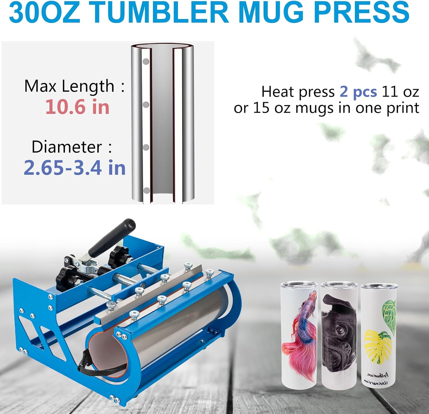 Pro Heat Press 15x15 Inch, 8 in 1 Heat Press Machine with 30 OZ Tumbler Press, Swing Away T Shirt Pressing Machine