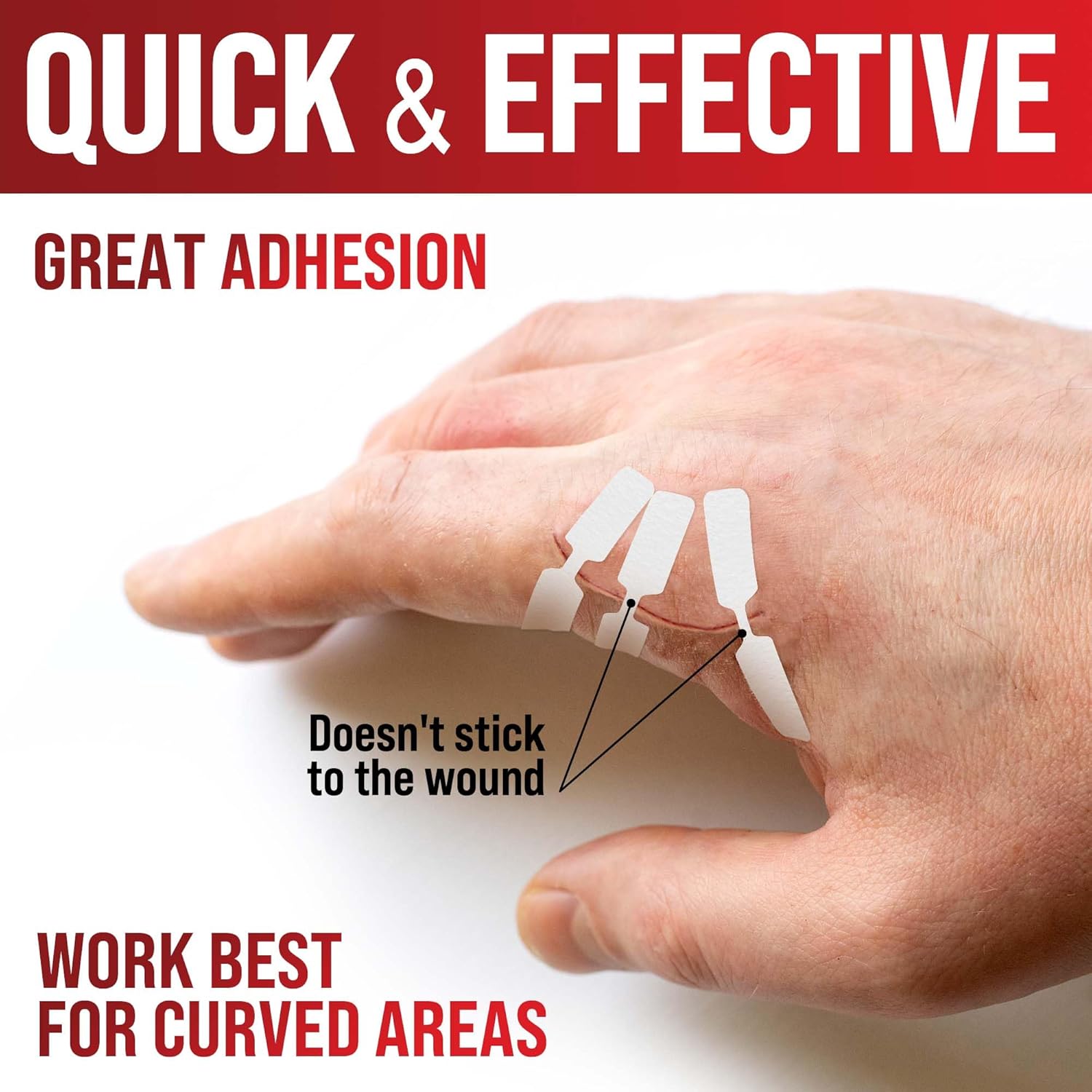 Emergency Wound Closure Strips - 24pk - 3 Types Easy to Use Butterfly Bandages - Stitchless & Painless Laceration