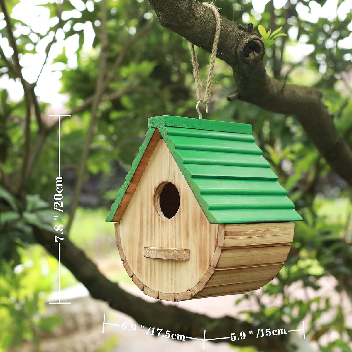 Bird House,Outdoor Birdhouse, Wooden Bird Houses for Outside Clearance Bluebird Finch Cardinals Hanging Birdhouse