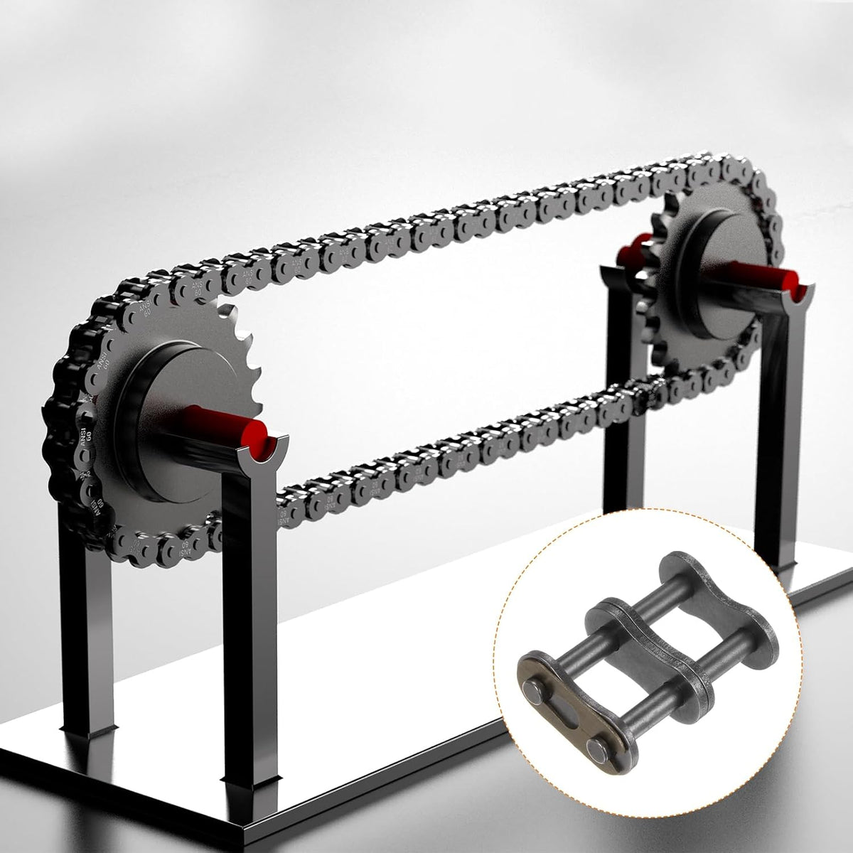 Uxcell 8Pcs #60-2/12A-2 Double Roller Chain Connecting Links 19.05mm Pitch Carbon Steel Master Connector Link