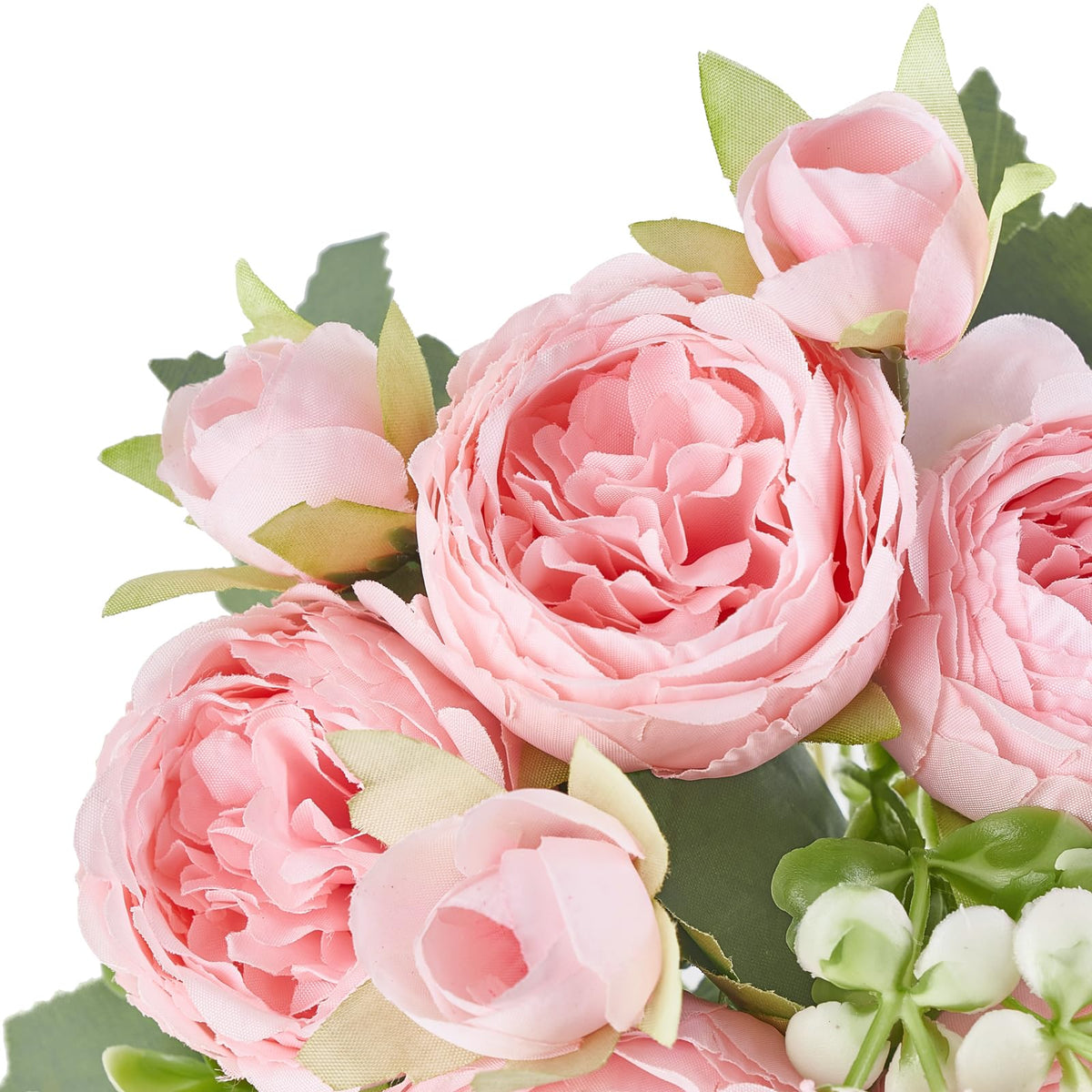 Peonies Artificial Flowers, Silk Pink Fake Flowers Bouquet 2 Pack