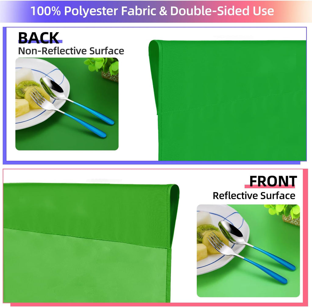 Green Screen Backdrop 10x10 ft, Chromakey Background Fabric | Thick Polyester Greenscreen Curtain, for Photography