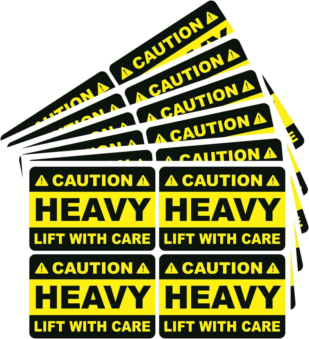 2x3 inch 200pcs Yellow Caution Heavy Lift with Care Shipping Sticker