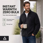 Full Zip Fleece Jacket Men - Polar Fleece Lightweight Zipper Sweater