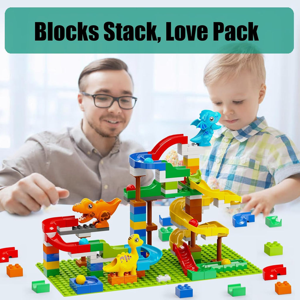 Dinosaur Marble Run, Building Blocks for Toddlers 3 4 5 6 7 8+
