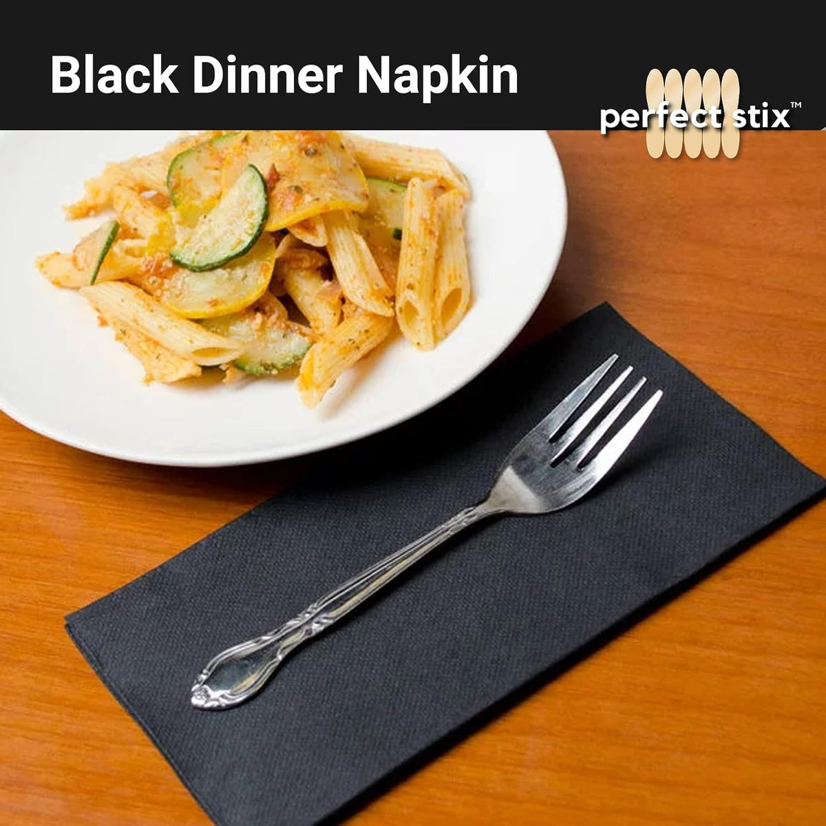 Perfectware 2 Ply Black Dinner Napkin Pack of 125