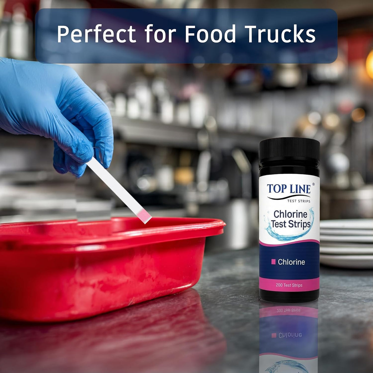 200 Chlorine Test Strips for Food Service 0-500 ppm (Value Pack) - Bleach Sanitizer Test Strips Food Service