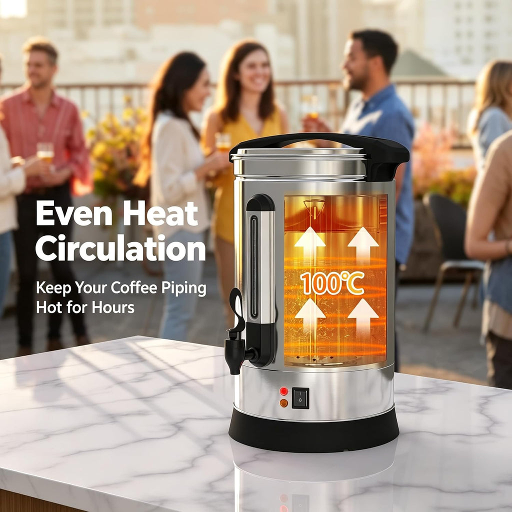 Commercial Coffee Maker, 100-Cup Percolator Coffee Pot, 14L/3.7Gal
