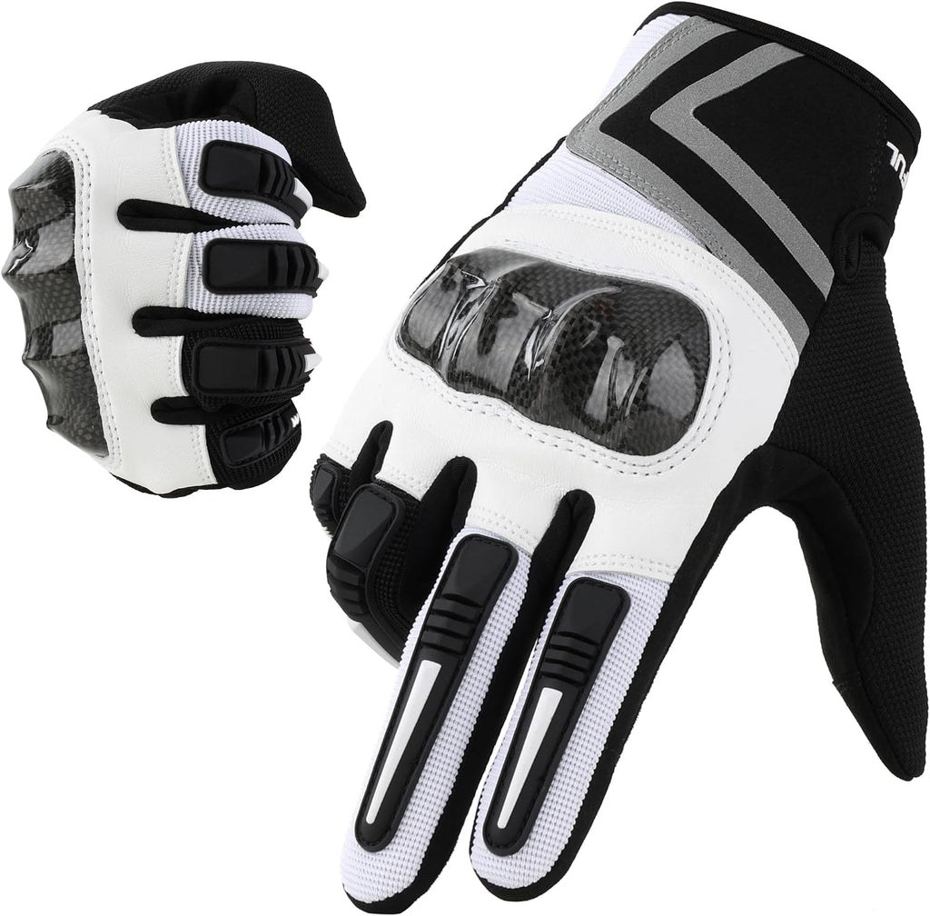 Lightweight Motorcycle Gloves for Men Women Touchscreen Summer | Carbon Knuckle Protection, Breathable & Anti-Slip