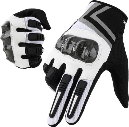 Lightweight Motorcycle Gloves for Men Women Touchscreen Summer | Carbon Knuckle Protection, Breathable & Anti-Slip