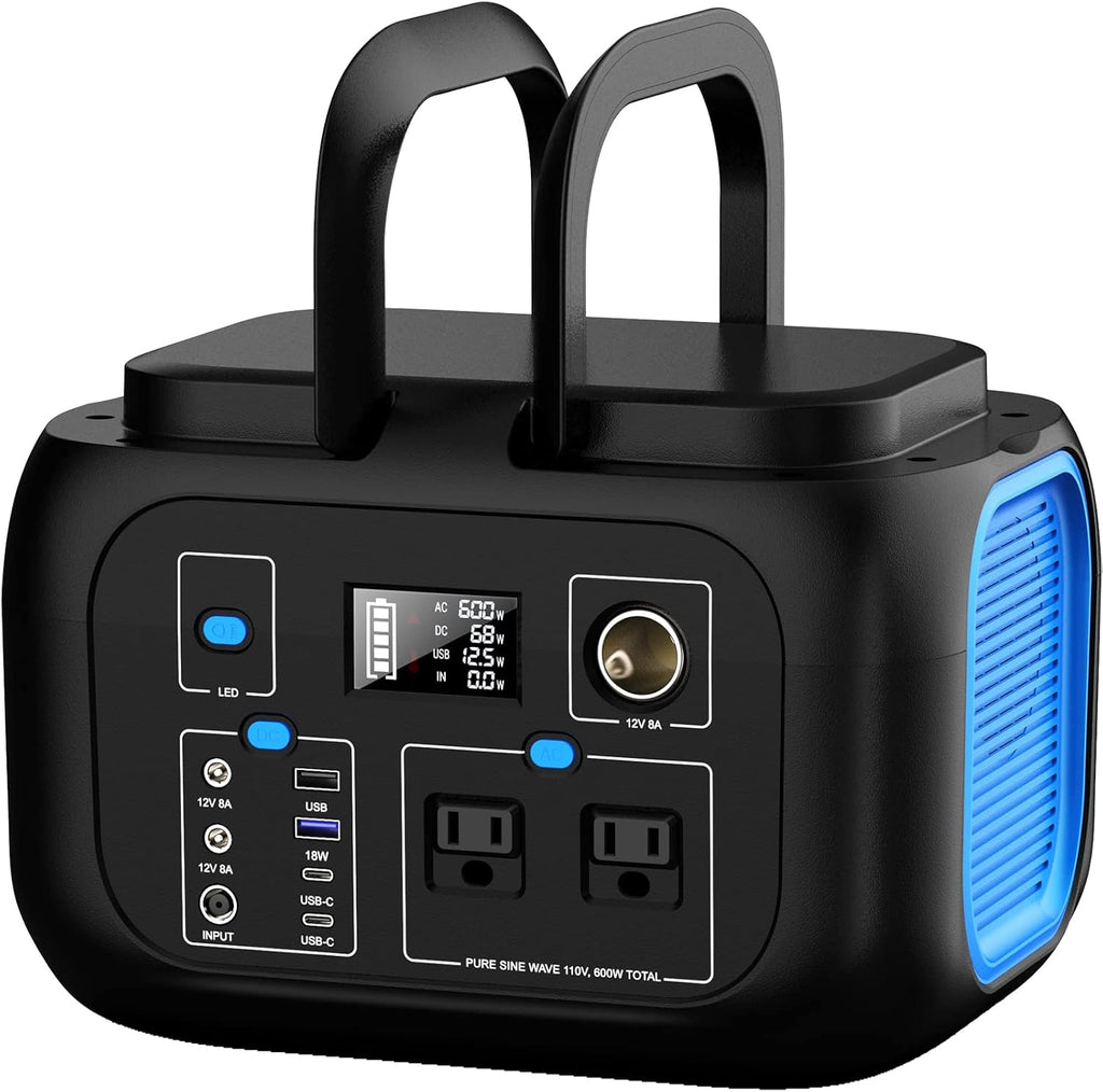 Portable Power Station 600W Power Bank 296Wh Solar Generator Lithium Battery Portable Generator Fast Charging with