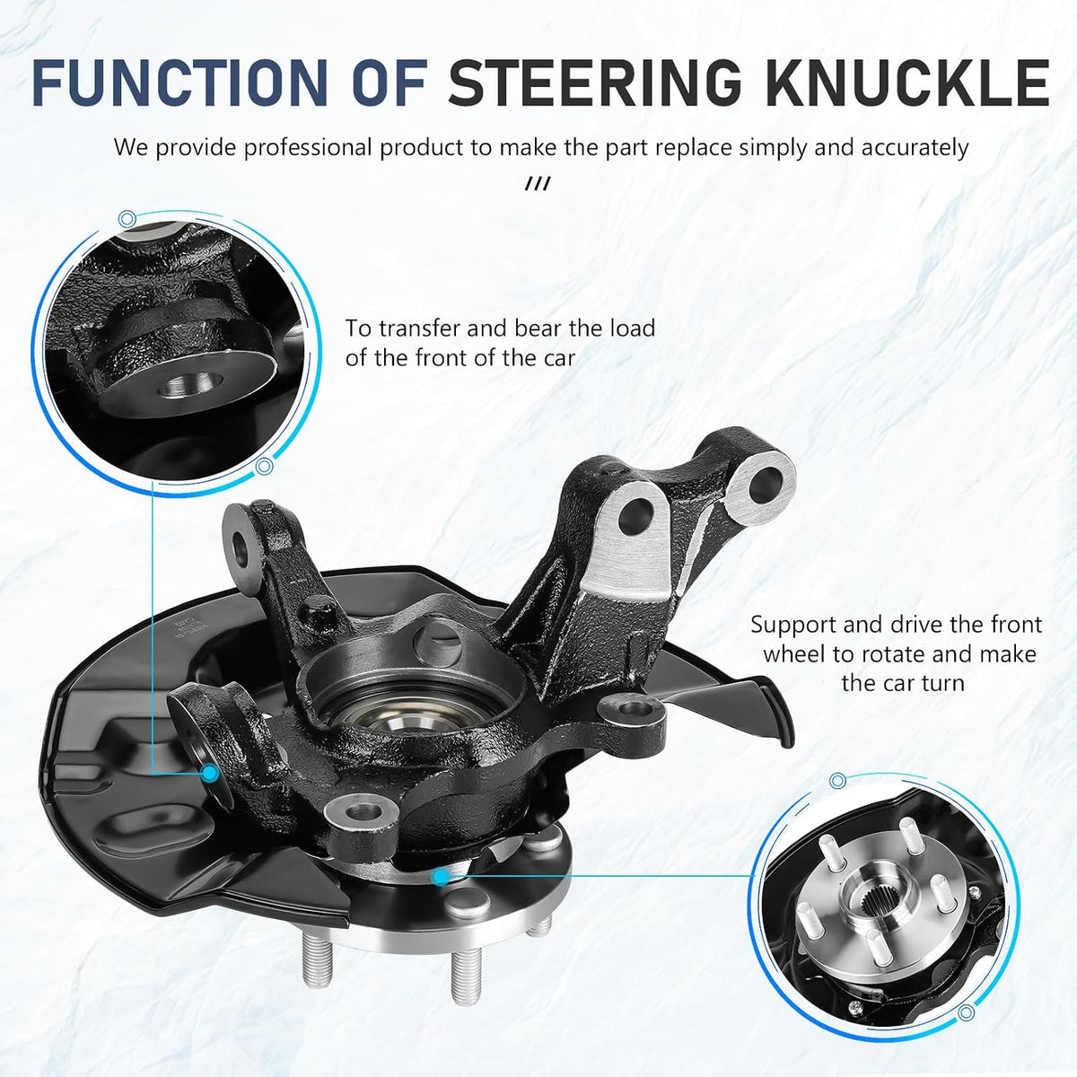 New Front Left Steering Knuckle & Wheel Bearing Hub Assembly
