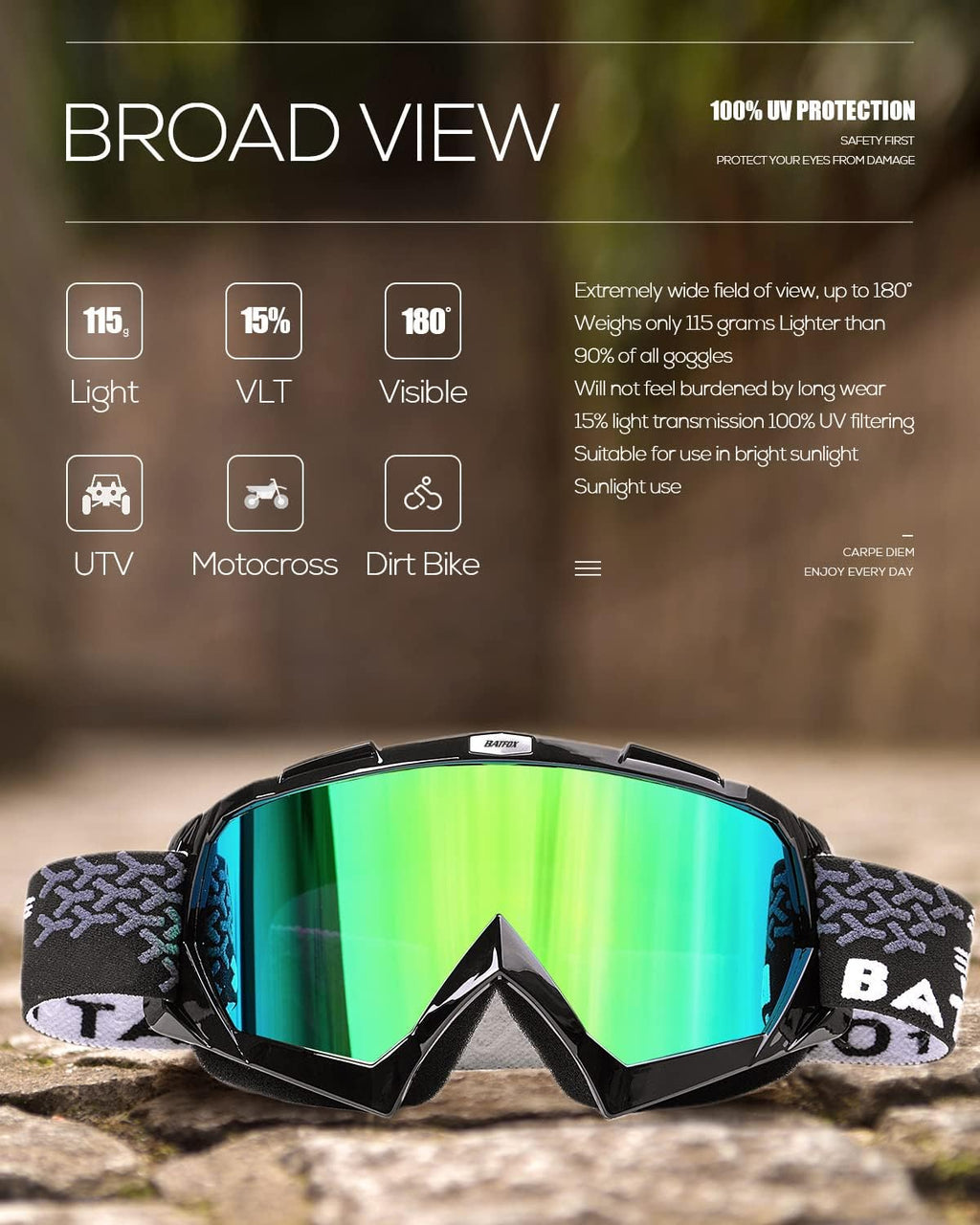 Ski Goggles for Men, Anti Fog & OTG Snowboard Goggles Over Glasses, 100% UV Protection Snow Goggles for Skiing &