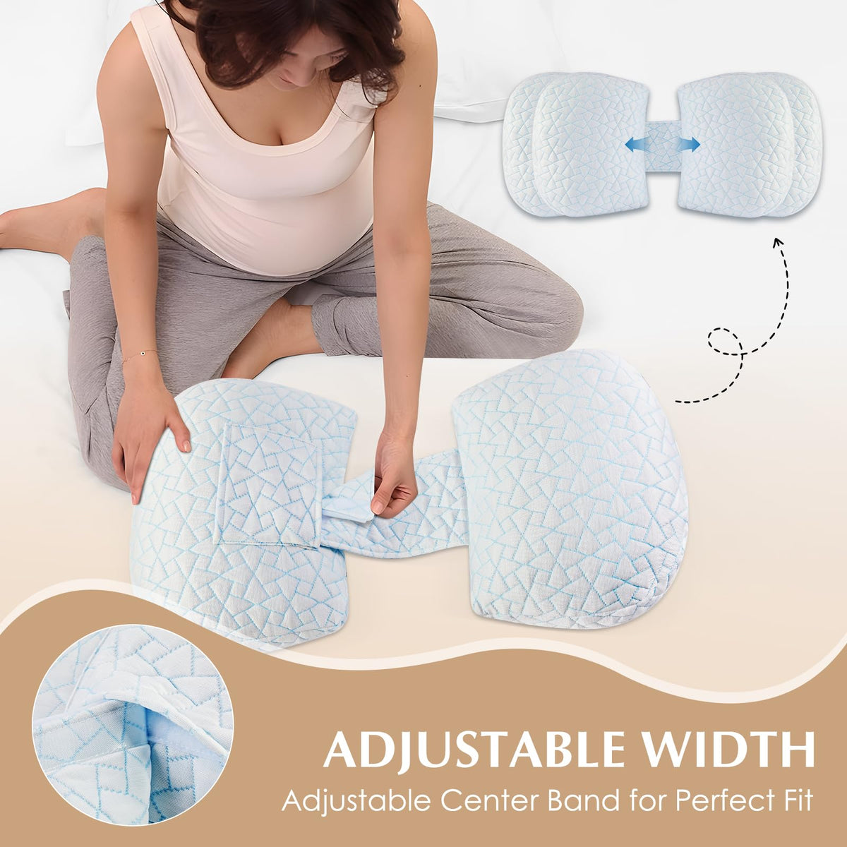 Memory Foam Pregnancy Pillow for Sleeping, Cooling Maternity Pillow