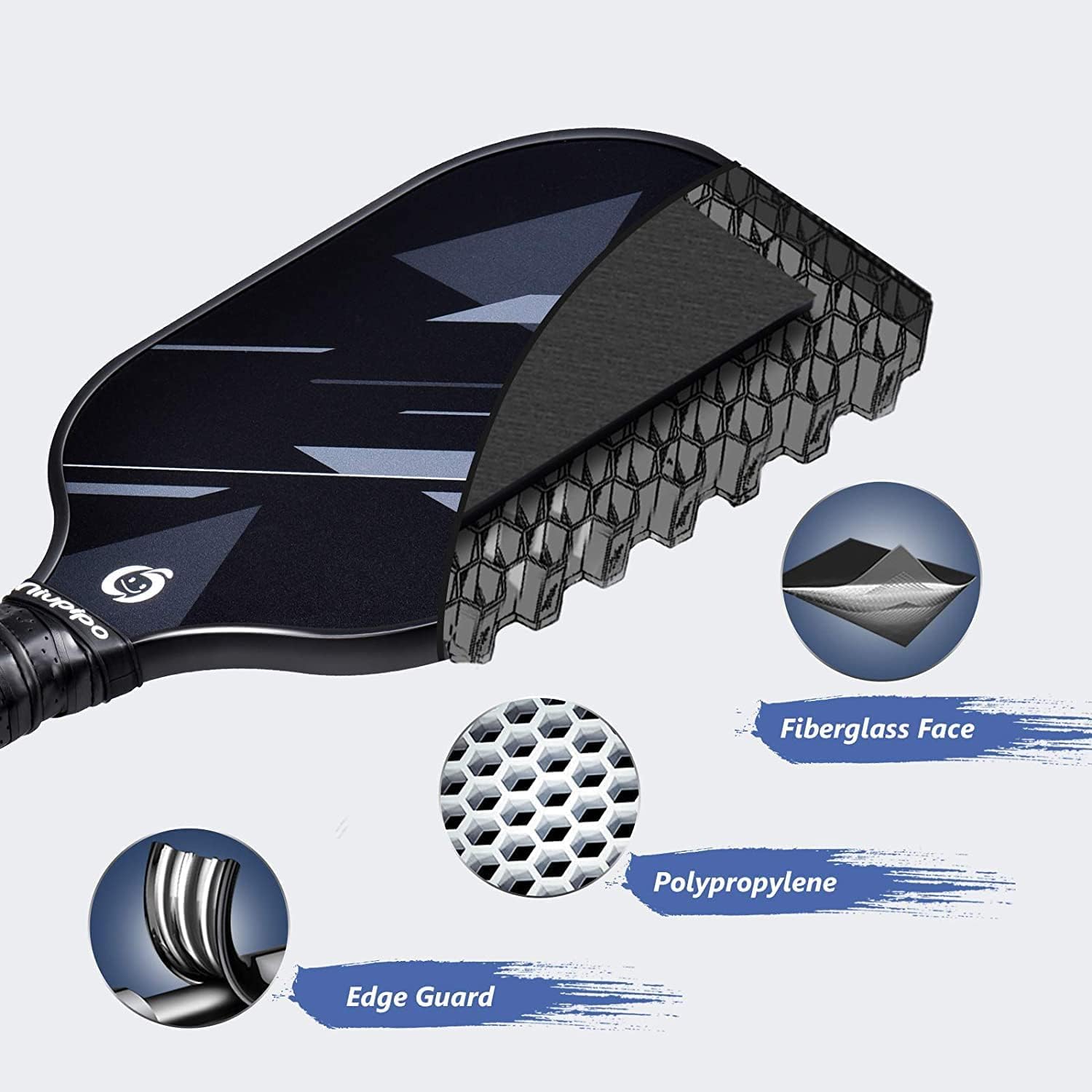 Pickleball Paddles Set of 2 or 4, USAPA Approved Fiberglass Pickleball Paddle Set with Balls and Bag, Polypropylene