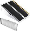 4FT Portable Wheelchair Ramp, Non-Slip Aluminum Folding Handicap Ramp for Home Steps, Stairs, Threshold and Doorways