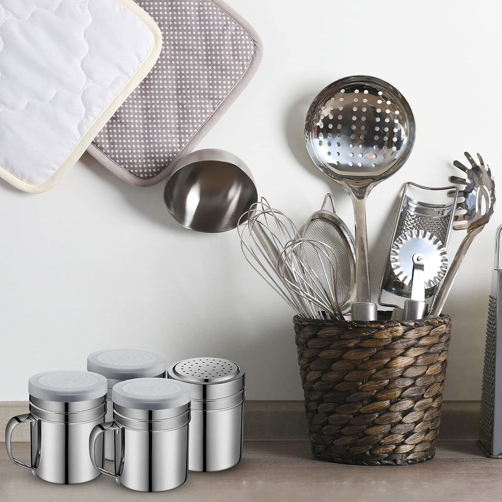 12 Pcs Stainless Steel Salt and Pepper Shakers,10oz