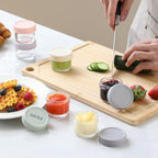 [6 Pack] Salad Dressing Container To Go, 1.7 oz Glass Small Condiment Container with Lids, Dipping Sauce Cups Set