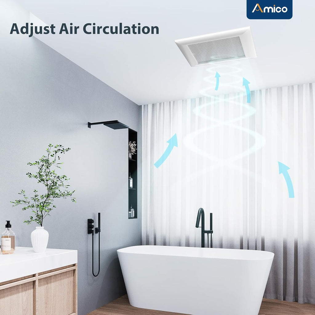 Amico Bathroom Exhaust Fan, 1.5 Sones, 160 CFM, No Attic Access Needed