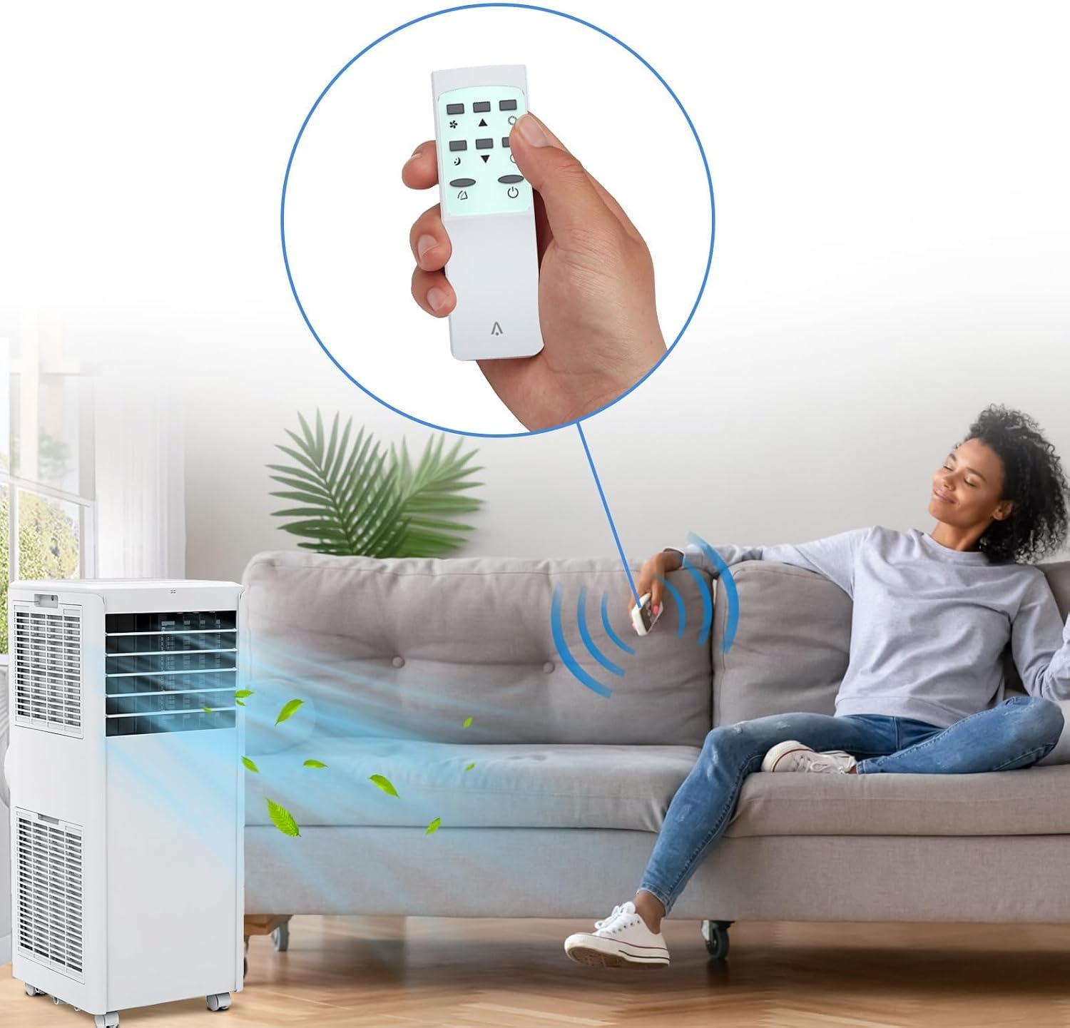 Portable Air Conditioner,8,000 BTU for Rooms up to 350 Sq.Ft., Smart Compact AC Unit with Cooling, Dehumidifier, Fan