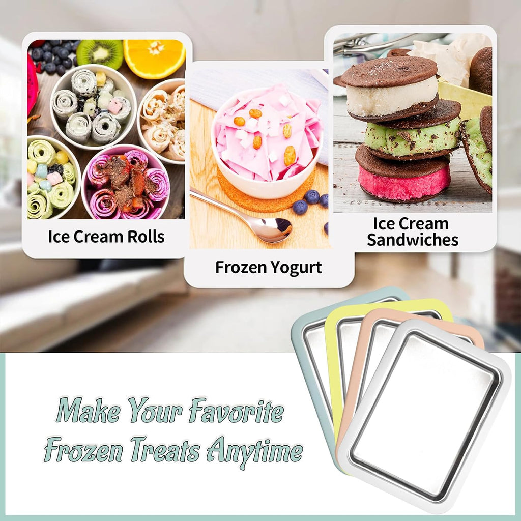 Rolled Ice Cream Maker, Instant Ice Cream Maker, White