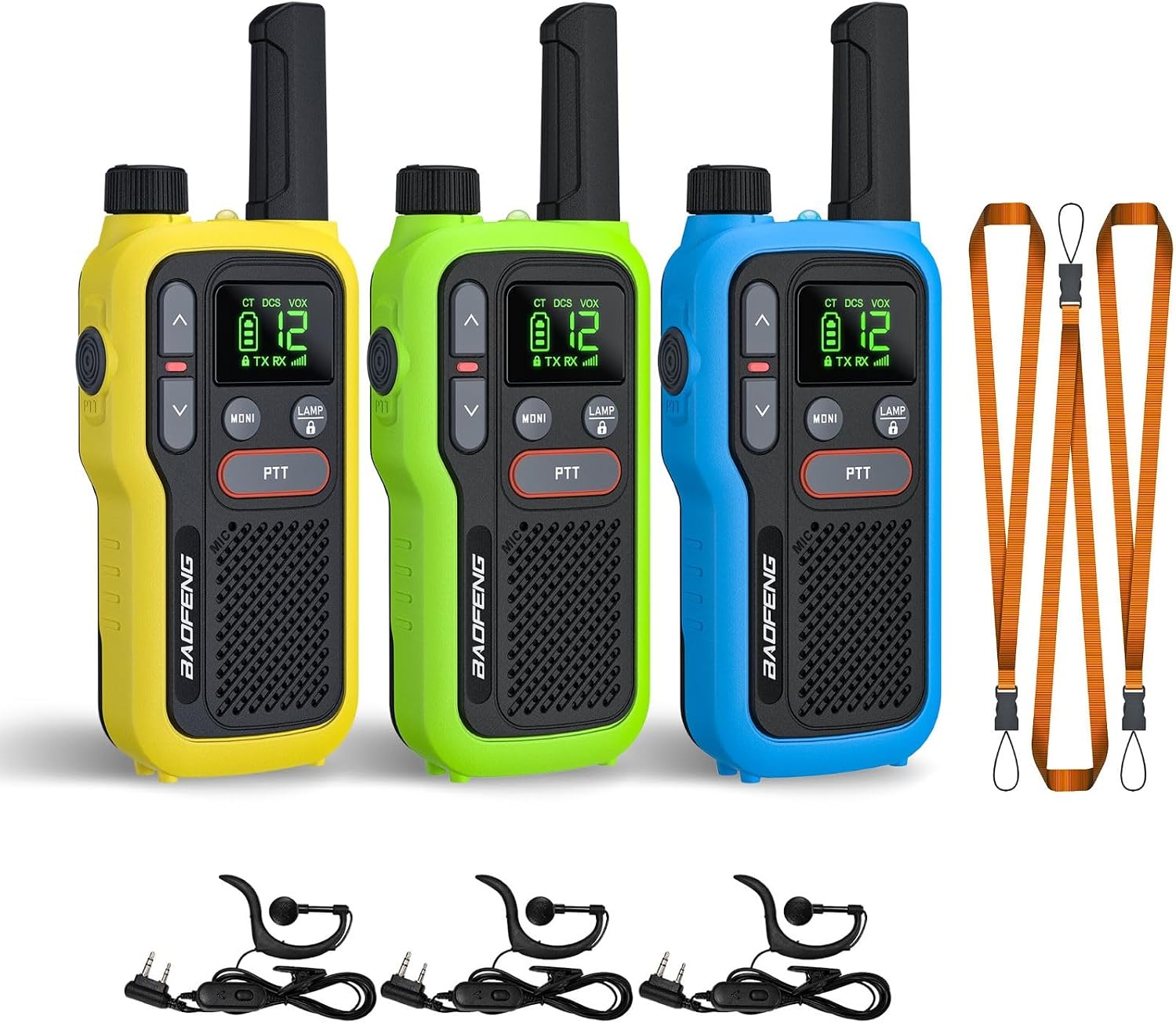 GT-18 Walkie Talkies for Kids Adults Ages 3-12 License Free, 3 Pack | Long Range Two Way Radios, 1500mAh Rechargeable