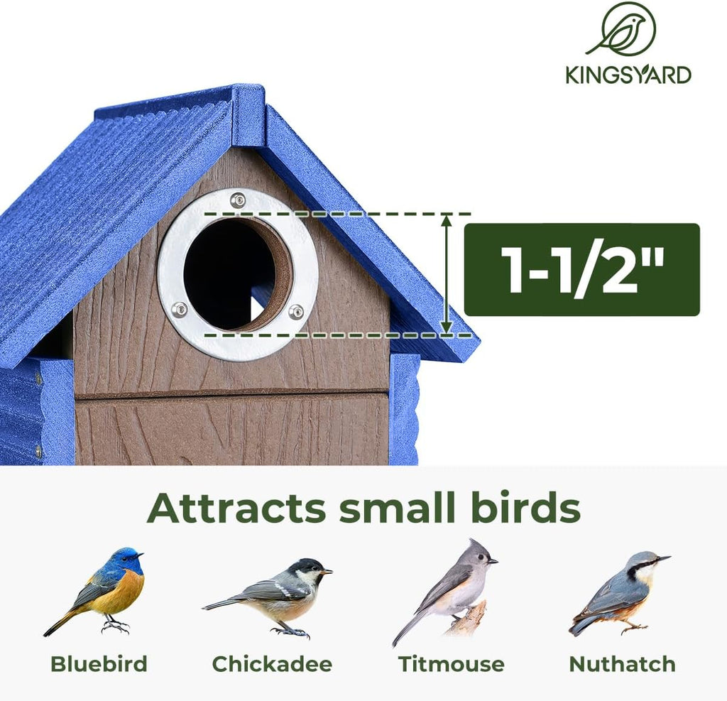 Bluebird House with Predator Guard, Recycled Poly Lumber