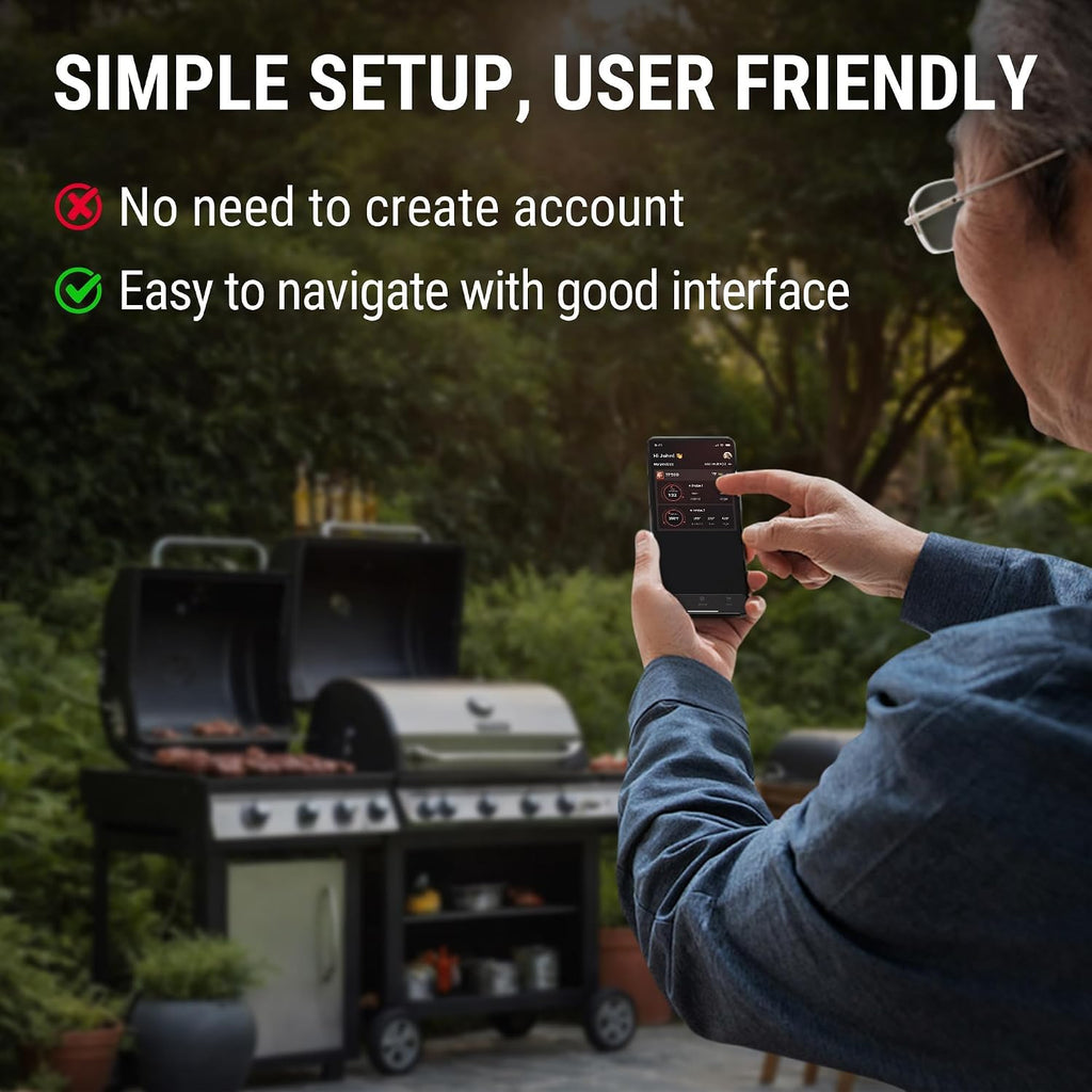TempSync 650 ft Bluetooth Meat Thermometer with 2 Probes for Grill