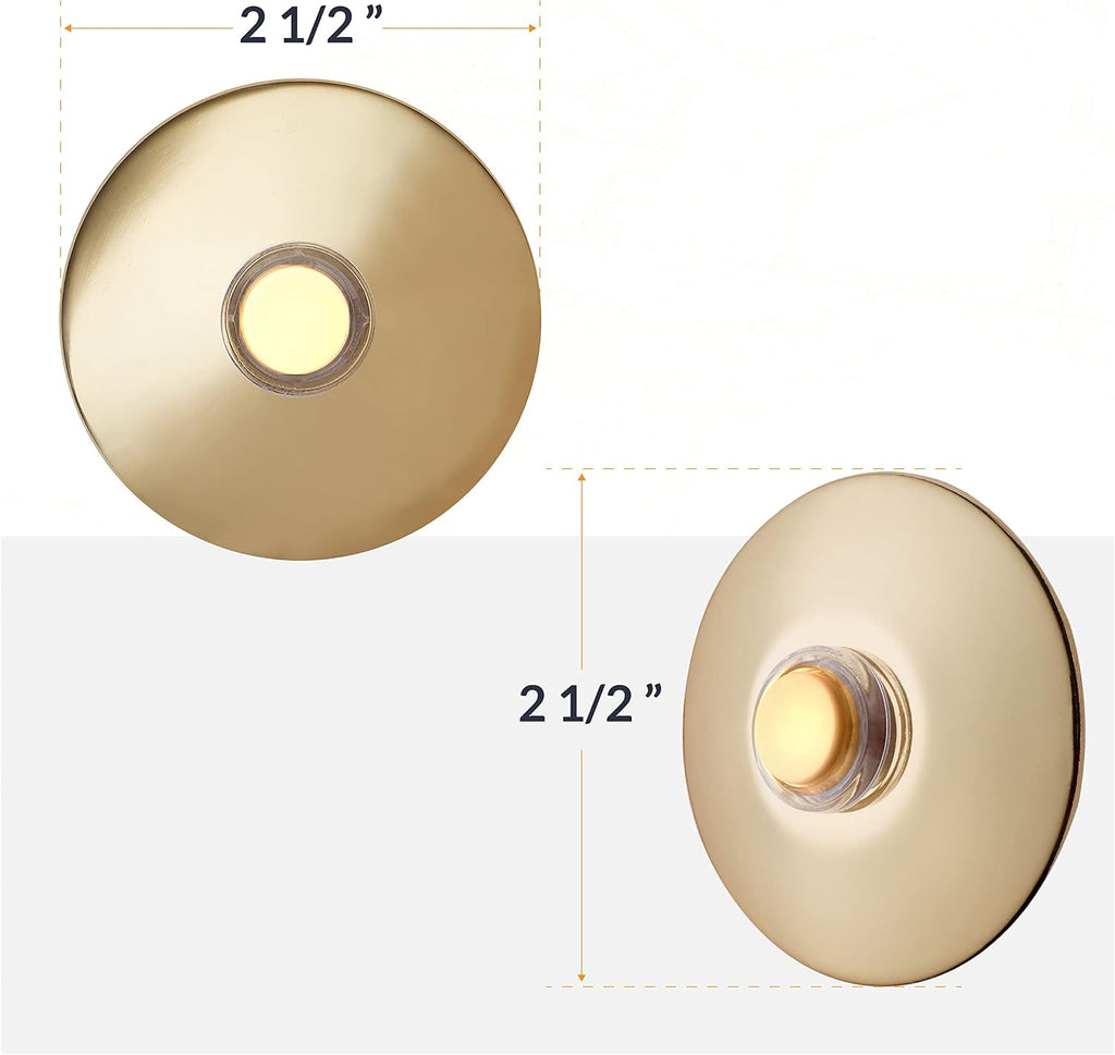 BR5WL Lighted Doorbell Button, 1-Pack, Brass