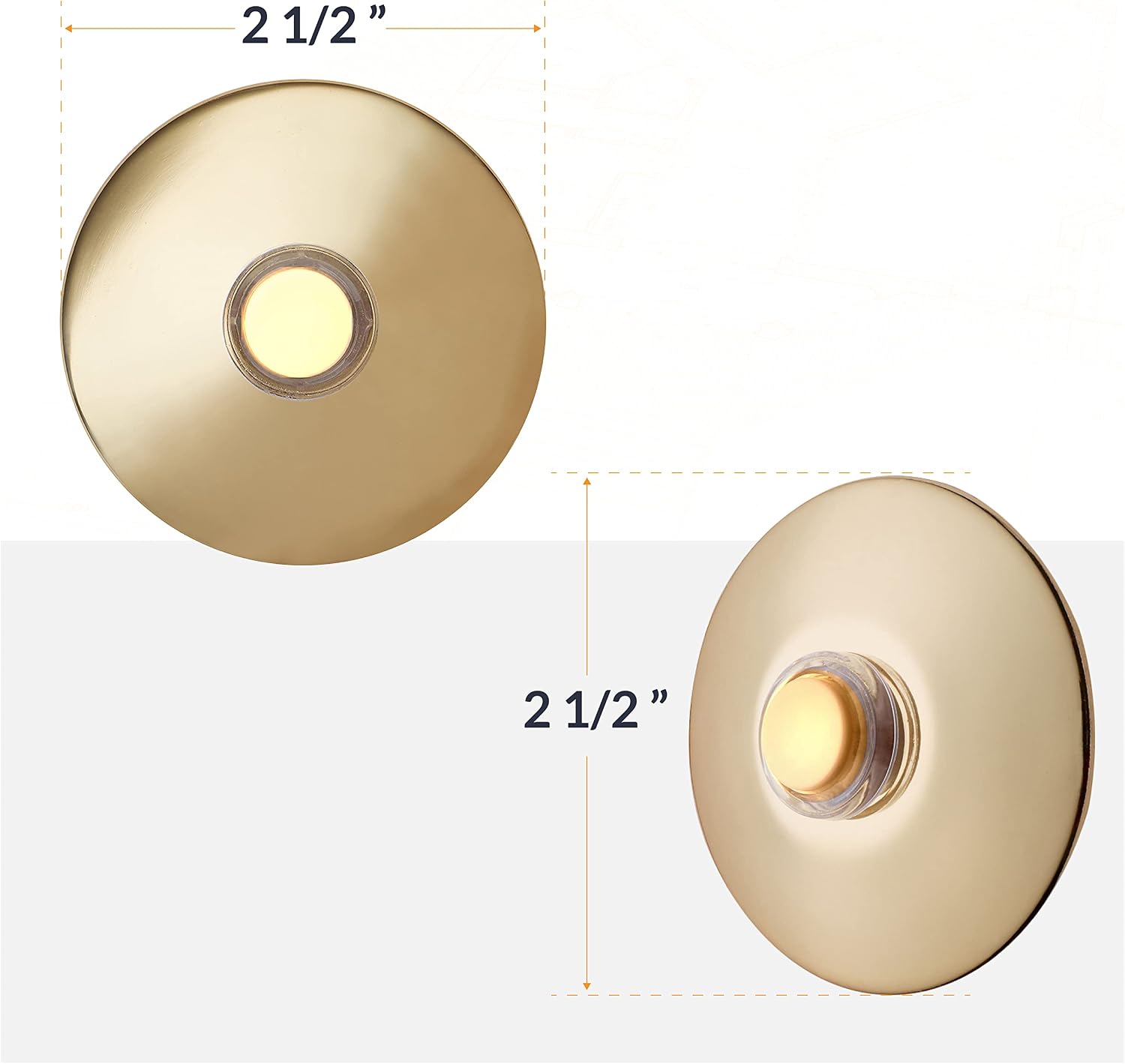 BR5WL Lighted Doorbell Button, 1-Pack, Brass